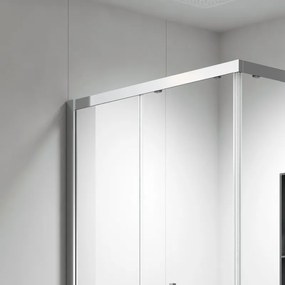 Kamalu - Cabina doccia 70x90 apertura doppio scorrevole finitura cromo | KZ-1000