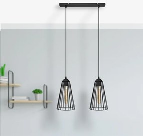 Lampadario a sospensione con filo TORRI 2xE27/15W/230V nero
