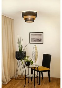 Brilagi - Lampada da soffitto DAKOTA LUNETA 1xE27/15W/230V Ø45 cm nero/rattan