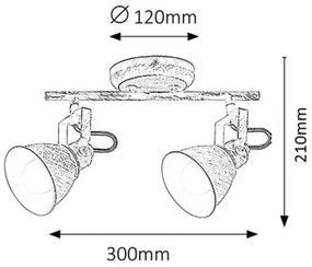Rabalux 5967 - Faretto VIVIENNE 2xE14/40W