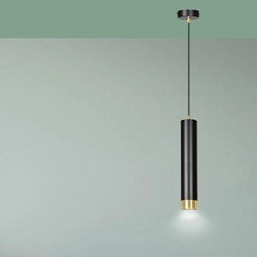 Lampada a Sospensione in Acciaio KIBO 1 GU10 Colore del corpo Nero e Oro