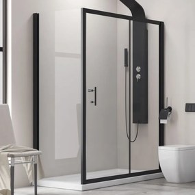 Box doccia angolare 130x90 telaio colore nero anticalcare KFN5000S - KAMALU