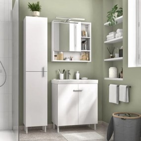 Pensile bagno Easy bianco in truciolare SENSEA, 1 anta apertura da sinistra P 16.3 x L 70 x H 70 cm