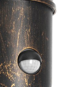 Lampada da parete per esterni oro antico IP54 con sensore di movimento - Kiki