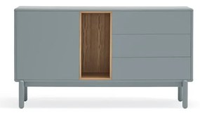 Cassettiera bassa blu-grigio 140x76 cm Corvo - Teulat