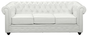 Divano CHESTERFIELD 3 posti in similpelle Bianco