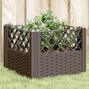 Fioriera Da Giardino Con Picchetti Marrone 43,5x43,5x43,5 Cm Pp /