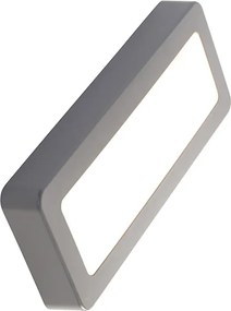 Lampada da parete esterna rettangolare moderna grigia con LED - Prim