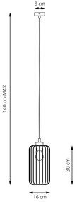 Sospensione Minimal Industrial Minerva 1 Luce Nera
