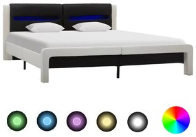 Giroletto Con Led Bianco E Nero İn Similpelle 180x200 Cm /