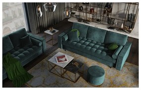 Divano letto in velluto verde petrolio Santo - Milo Casa