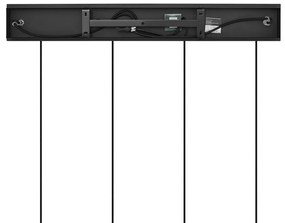 Lampada a sospensione Art Déco nera con vetro fumé oblungo 4 luci - VIDRO