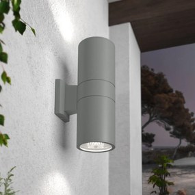 Applique Cilindrica Bidirezionale XL IP54 Con 2 basi E27 - Grigia