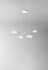 Sospensione in alluminio colore bianco aere led 54w 2376lm 3000k cr...