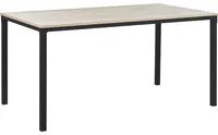 Tavolo da pranzo Nero con gambe in metallo truciolare di legno chiaro 150 x 90 cm scandinavo