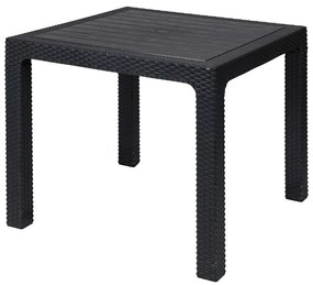 Tavolo quadrato 80x80 cm da esterno in pp effetto rattan, gambe rimovibili, Este'