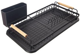 Scolapiatti in metallo nero 43x28,5 cm Radka - Orion