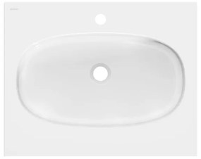 Lavabo a incasso rettangolare vasca centrale Icone L 49.0 x H 14.3 x P 61.0 cm in composito minerale di resina gelificata bianco lucido