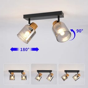 Brilagi - Faretto HYGGE 2xE14/15W/230V nero/fumé