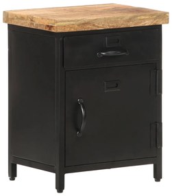 Comodino 40x30x52 Cm İn Legno Di Mango Grezzo /