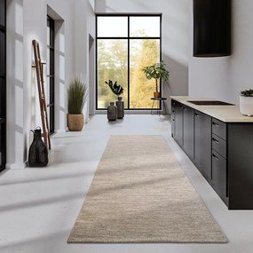 Passatoia beige tessuta a mano in misto lana 80x200 cm Pradesh Linen White - Elle Decoration