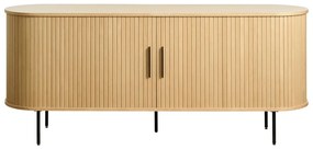 Cassettiera bassa in rovere con ante scorrevoli in colore naturale 76x180 cm Nola - Unique Furniture