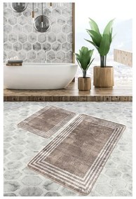 Set di tappetini per il bagno marroni in velluto 2 pz 60x100 cm – Mila Home