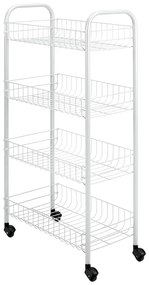 Scaffale mobile in metallo bianco 41x84 cm Pisa - Metaltex