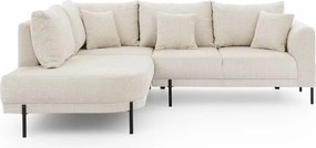 Divano angolare beige (con penisola a sinistra/a L) con rivestimento in ciniglia Mauris – Ropez