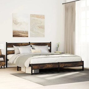 Giroletto Senza Materaso İn Metallo Rovere Fumo 200x200 Cm /