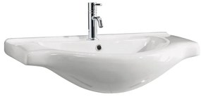 Lavabo d'appoggio rettangolare L 75 x H 20 x P 47 cm in ceramica bianco