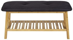 Scarpiera in bambù nero/naturale con panca Ecori - Wenko