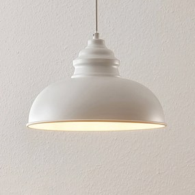 Lampada a sospensione Cliona Lindby, dimmerabile, Bianco / Opale, Soggiorno / Sala da pranzo, Metallo, Vintage, Lampada a sospensione