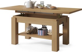 ASTORIA Rovere Oasis - TAVOLINO TRASFORMABILE SALVASPAZIO ALLUNGABILE ALZABILE CON RIPIANO INFERIORE TAVOLO