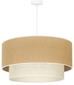 Duolla - Lampadario a sospensione con filo YUTE BOHO 3xE27/15W/230V diametro 60 cm marrone/color crema