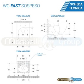 Sanitari Bidet e Vaso WC Fast sospesi Nero Opaco in ceramica