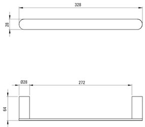 Deante ADR_N611 - Portasciugamani da parete ROUND, 32,8 cm, nero