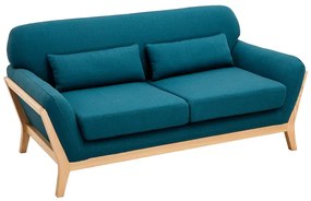 Divano scandinavo a 2 posti blu petrolio YOKO