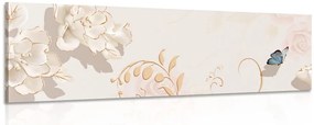 Stampa su tela – Natura morta vintage con farfalla