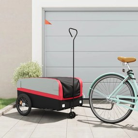 Rimorchio Da Bici Nero E Rosso 45 Kg İn Ferro /