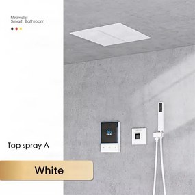 Sistema doccia a incasso ELITE EDITION BCS1721 termostatico, multigetto e a cascata in più finiture — Bianco — A soffitto
