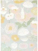 Majvillan Carta da parati Little Light - Soft Grey/ Pink/ Yellow/ Green/ Cream White