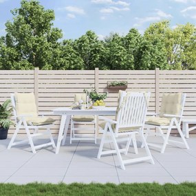 Cuscini Per Sedia Schienale Basso 4 Pz Crema İn Tessuto Oxford /