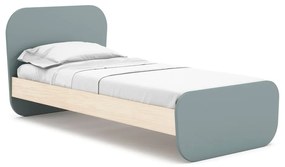 Letto da bambini verde polveroso con effetto pino con rete inclusa 90x190 cm Esteban – Marckeric