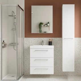 Mobile sottolavabo e lavabo Remix New per vasca centrale bianco lucido L 60 x H 73 x P 33 cm 3 cassetti