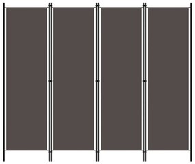 Paravento A 4 Pannelli Antracite 200x180 Cm /