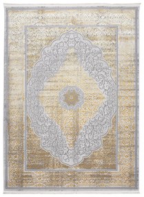Esclusivo tappeto grigio moderno con motivo orientale dorato Larghezza: 80 cm | Lunghezza: 150 cm
