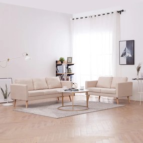Set Divani 2 Pz İn Tessuto Crema /