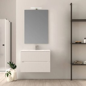 Mobile bagno 80 cm bianco opaco cannettato Riga