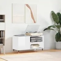 Mobile Porta Dischi Bianco Lucido 85x38x48 cm Legno Multistratocod mxl 82086